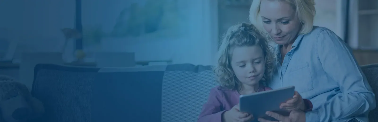 Mom and daughter reading